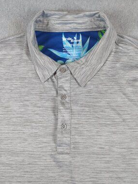 Birdie Bound Polo Shirt Men's 2XL Gray Short Sleeve Golf Performance Stretch